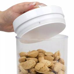 Home Basics 0.9 L Twist 'N Lock Air-Tight White Round Plastic Canister thumbnail 3