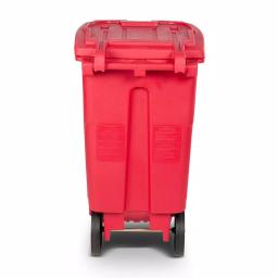 Toter 64 Gal. Red Hazardous Medical Waste Trash Can with Locking Lid and Wheels thumbnail 4