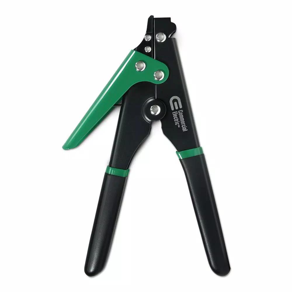 Commercial Electric Professional Cable Tie Tool with Integrated Cut-Off Mechanism, Black
