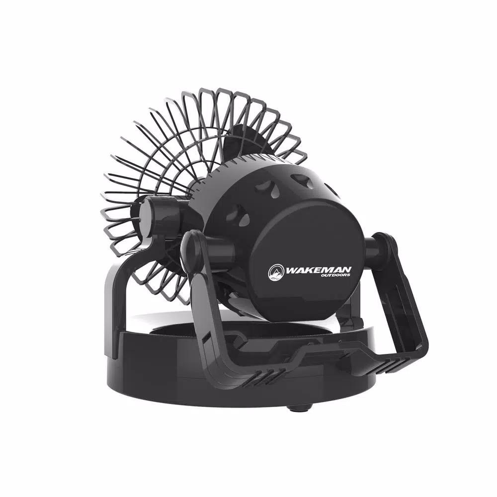 Wakeman Outdoors 2-in-1 LED Camping Lantern and Ceiling Fan, Black
