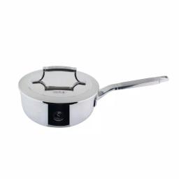 Saveur Selects 2 qt. Tri-Ply Stainless Steel Chef's Pan with Lid thumbnail 1
