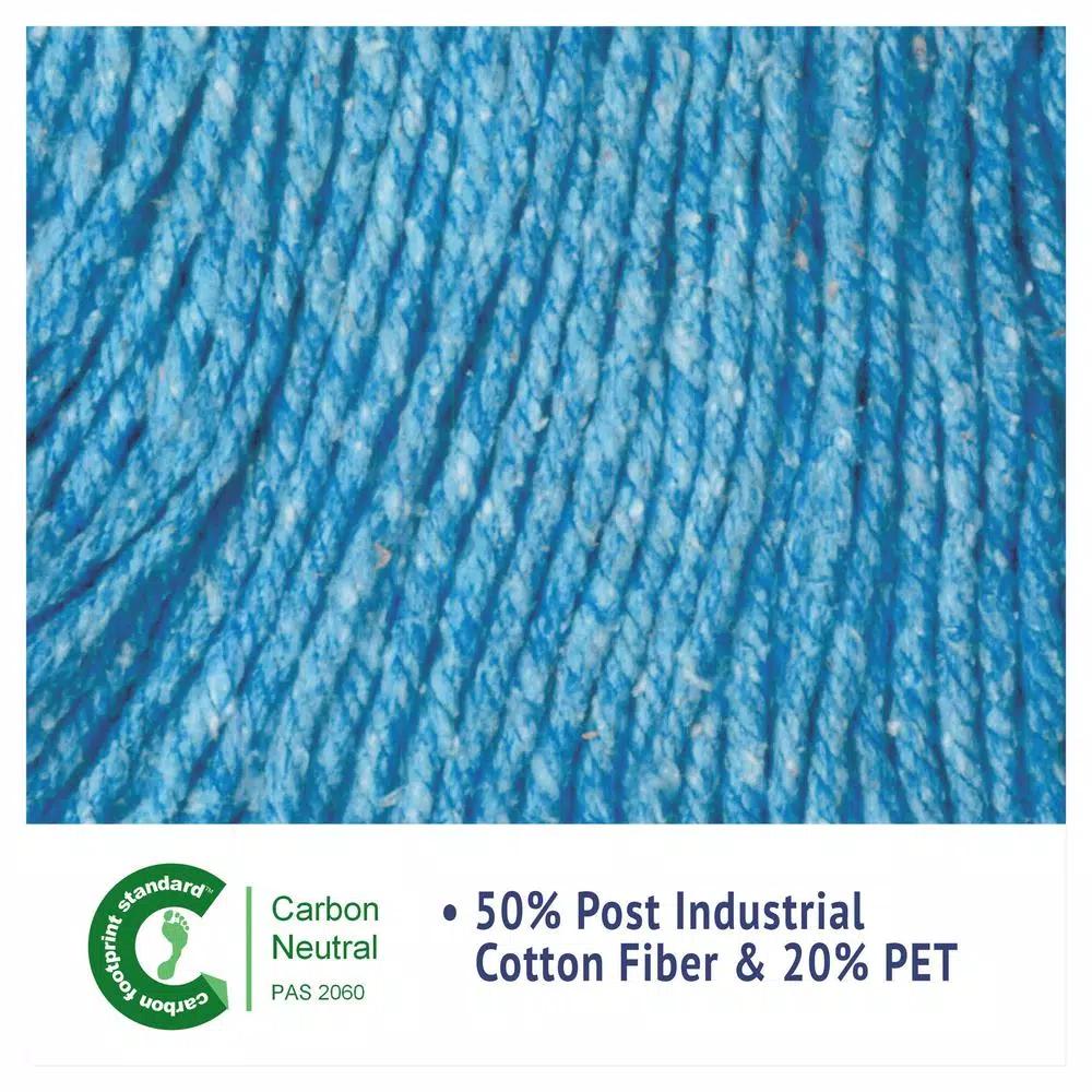 Boardwalk Super Loop Medium Wet Mop Head, 4-Ply Cotton/Synthetic Yarn, Blue, 12/Carton