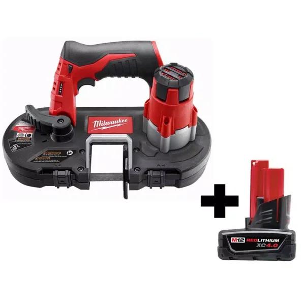 Milwaukee M12 12V Lithium-Ion Cordless Sub-Compact Band Saw with 4.0 Ah Battery