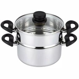 Mockins 3-Piece Stainless Steel Steamer Pot Set with 3 Qt. Saucepot and 2 Qt. Steamer Insert thumbnail 1