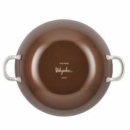 Ayesha Curry Ayesha Home Collection 14 in. Porcelain Enamel Nonstick Aluminum Wok, Brown Sugar thumbnail 3