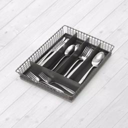 Spectrum Vintage Industrial Gray Steel 5-Compartment Silverware Drawer Organizer Tray thumbnail 5
