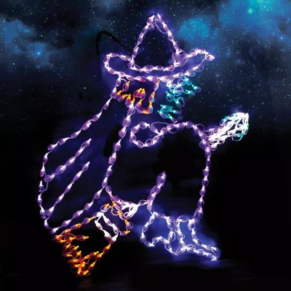 HOLIDYNAMICS HOLIDAY LIGHTING SOLUTIONS Holidynamics 46 in. LED Flying Witch Halloween Yard Decoration