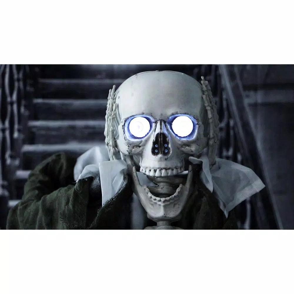 Haunted Hill Farm 5 ft. Animatronic Headless Man Halloween Prop with Talking Skull