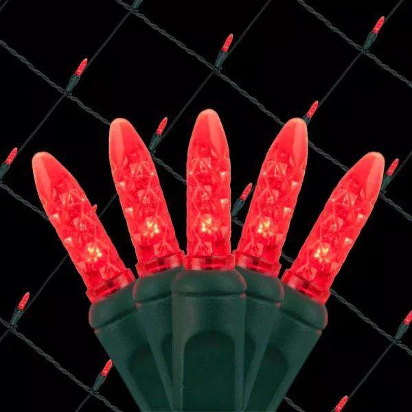 Wintergreen Lighting 48 in. x 72 in. 100-Light M5 Red LED Net Light Set