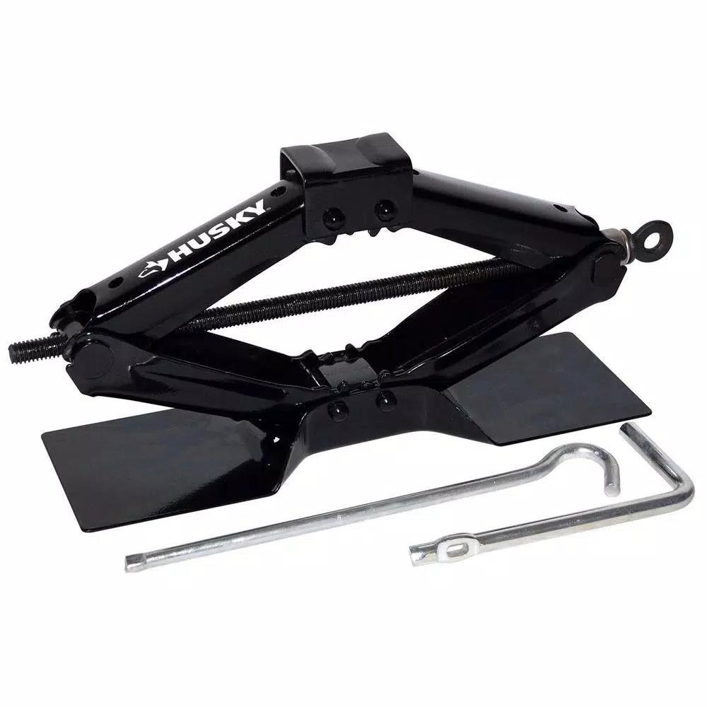 Husky 1-1/2 Ton Scissor Jack, 3000 lb. Capacity, Emergency Roadside Assistance Tool