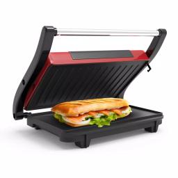Chef Buddy 760W Red Non-Stick Panini Press and Countertop Grill thumbnail 3