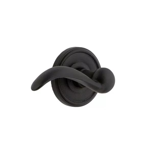 Unbranded Loch Rosette Double Dummy Door Lever with Tine Lever in Black Iron