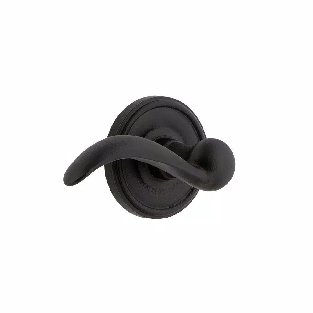 Unbranded Loch Rosette Double Dummy Door Lever with Tine Lever in Black Iron