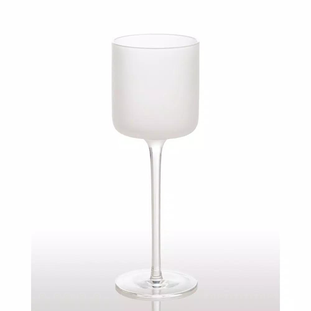 Abigails White Night Frosted Wine Glass Set, 4-Piece Matte Glassware Collection