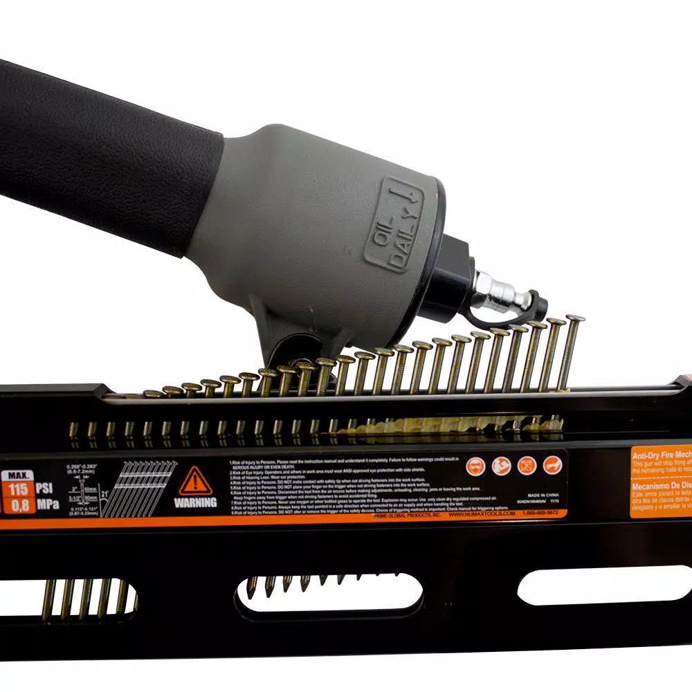 NuMax SFR2190 Pneumatic 21-Degree 3-1/2 in. Full Round Head Framing Nailer