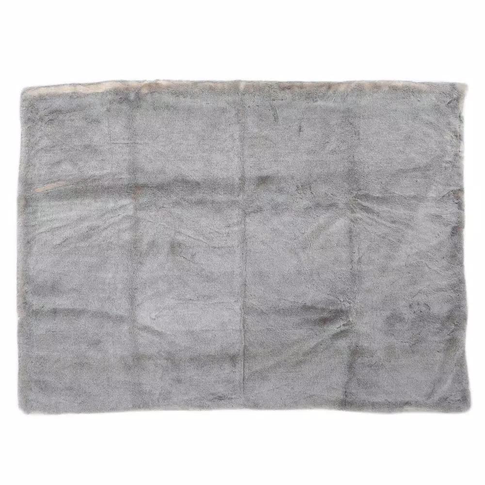 Noble House Toscana Timeless Grey Faux Fur Throw Blanket, 60 x 50 in.