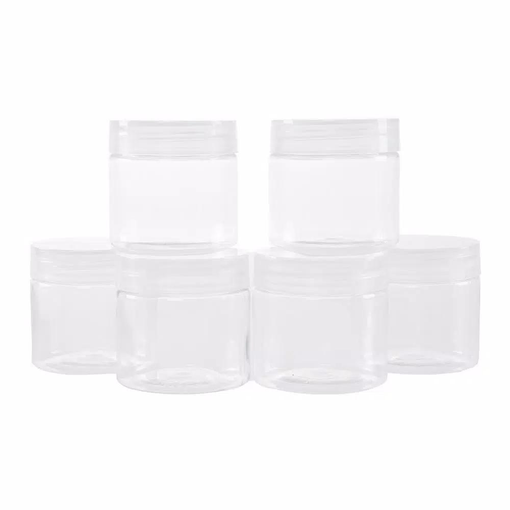 Stalwart 2 oz. Clear Plastic Jars with Foam Liner, 6-Pack