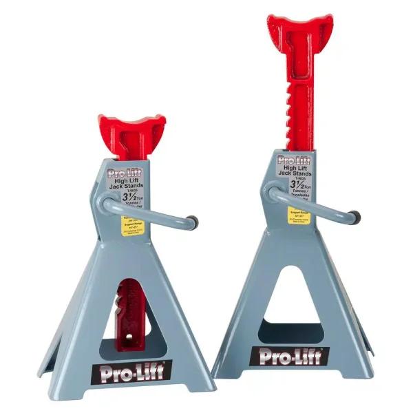Pro-Lift 3.5-Ton High Lift Ratcheting Jack Stands, 7000 lb Capacity, Grey