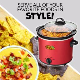 Taco Tuesday 4 Qt. Slow Cooker with Cool-Touch Handles, Red thumbnail 7