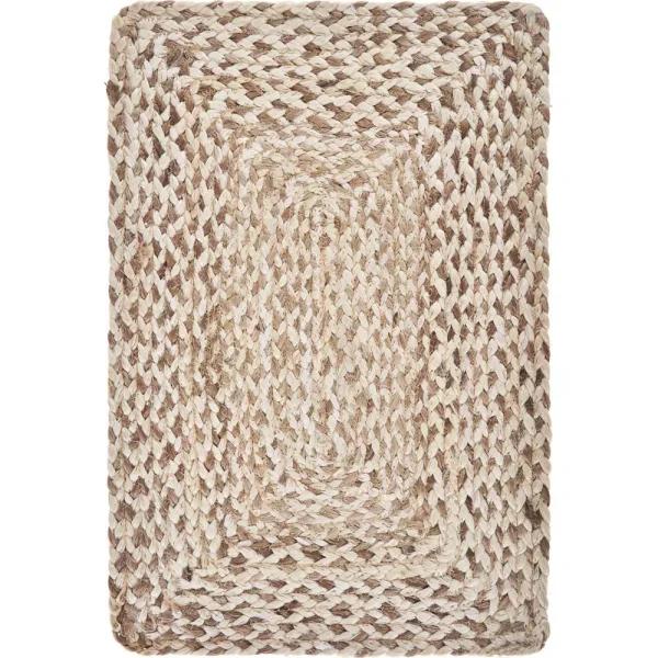 LR Home Natural and Bleached Jute Woven Placemats, 19 x 13 in. (Set of 4)