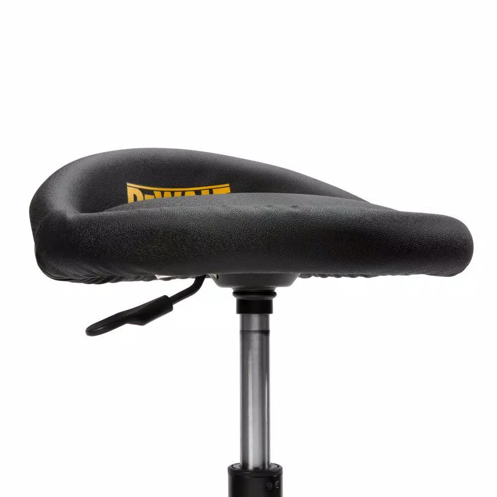 DEWALT Heavy-Duty Adjustable Shop Stool with Casters and Storage Shelf, 300 lb Capacity