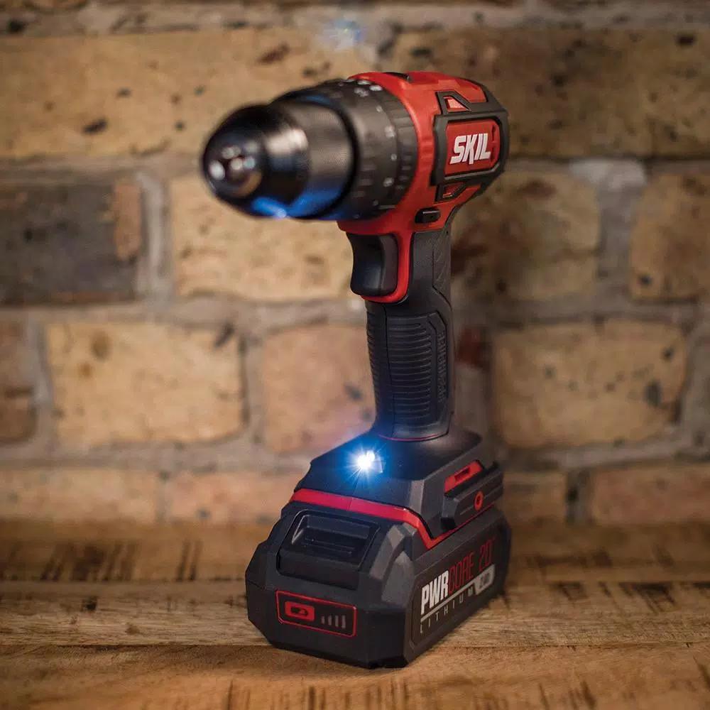 SKIL PWRCore 20V Brushless 1/2 in. Hammer Drill Kit with 2.0 Ah Battery and PWRJump Charger