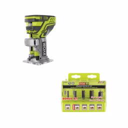 RYOBI 18V ONE+ Cordless Fixed Base Trim Router with 5-Piece Straight Bit Set (Tool Only) thumbnail 1