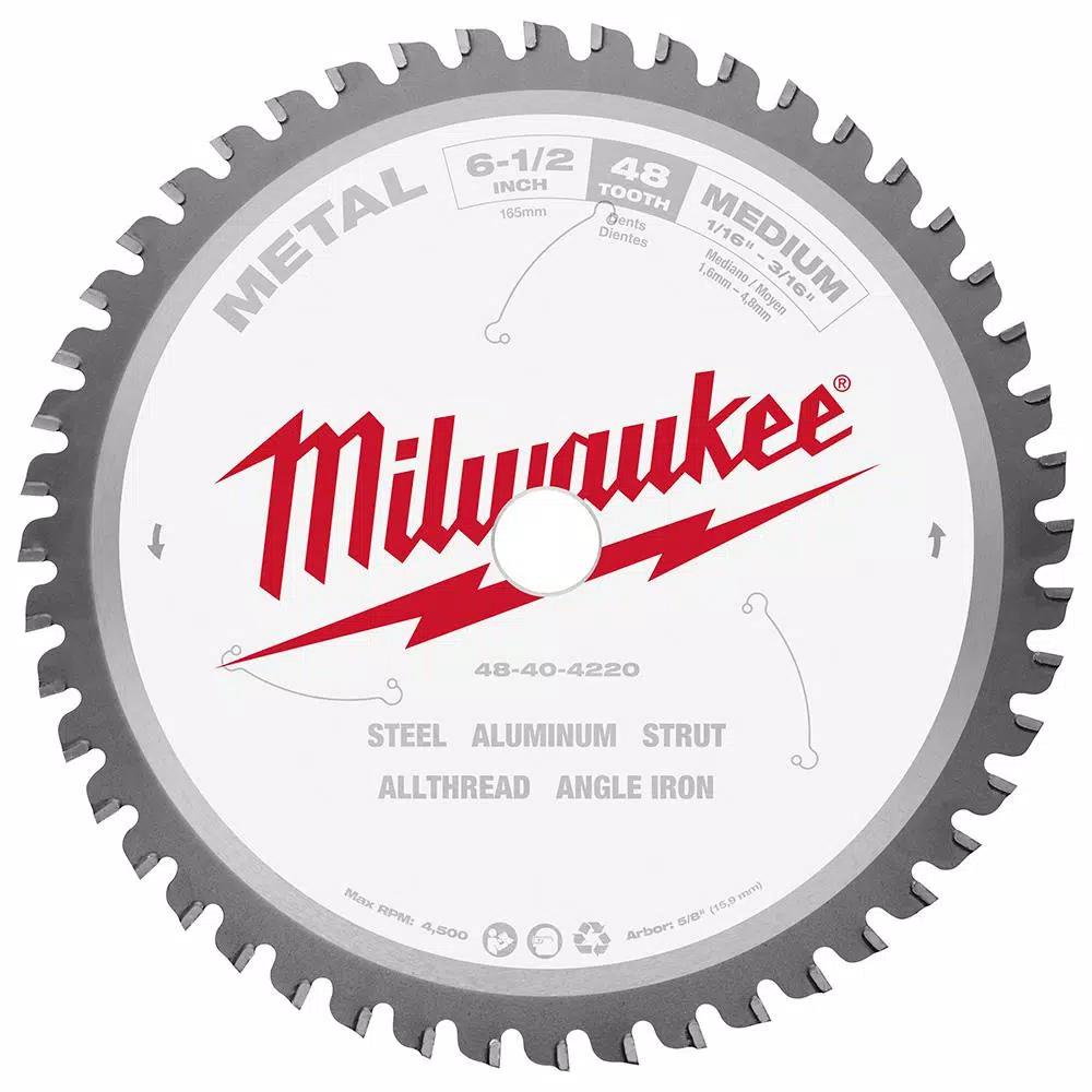 Milwaukee 6-1/2 in. 48T Carbide Metal Cutting Circular Saw Blade