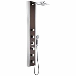 ANZZI 57 in. Monsoon Full Body Shower Panel System with Mahogany Deco-Glass & Chrome Trim thumbnail 1