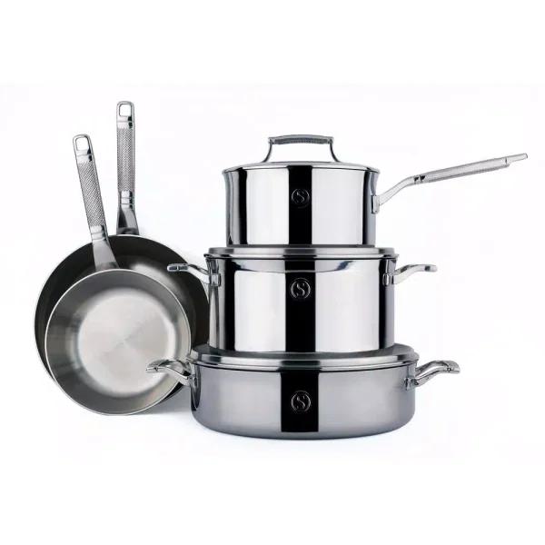 SAVEUR SELECTS Voyage 8-Piece Tri-Ply Stainless Steel Cookware Set
