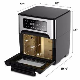 GoWISE USA 1700W 12.7 Quart Air Fryer Toaster Oven with Rotisserie and Dehydrator, Black thumbnail 4