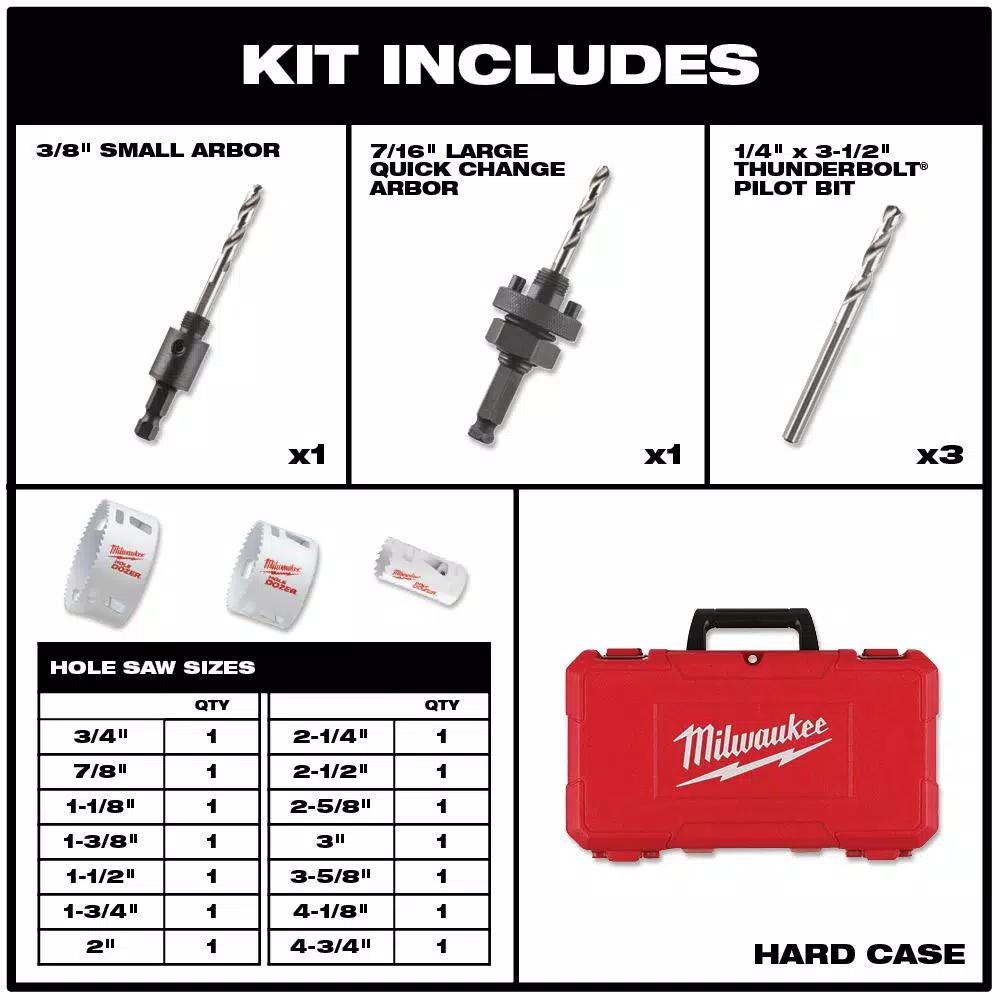 Milwaukee Hole Dozer Bi-Metal Hole Saw & Shockwave Titanium Drill Bit Set, 42-Piece