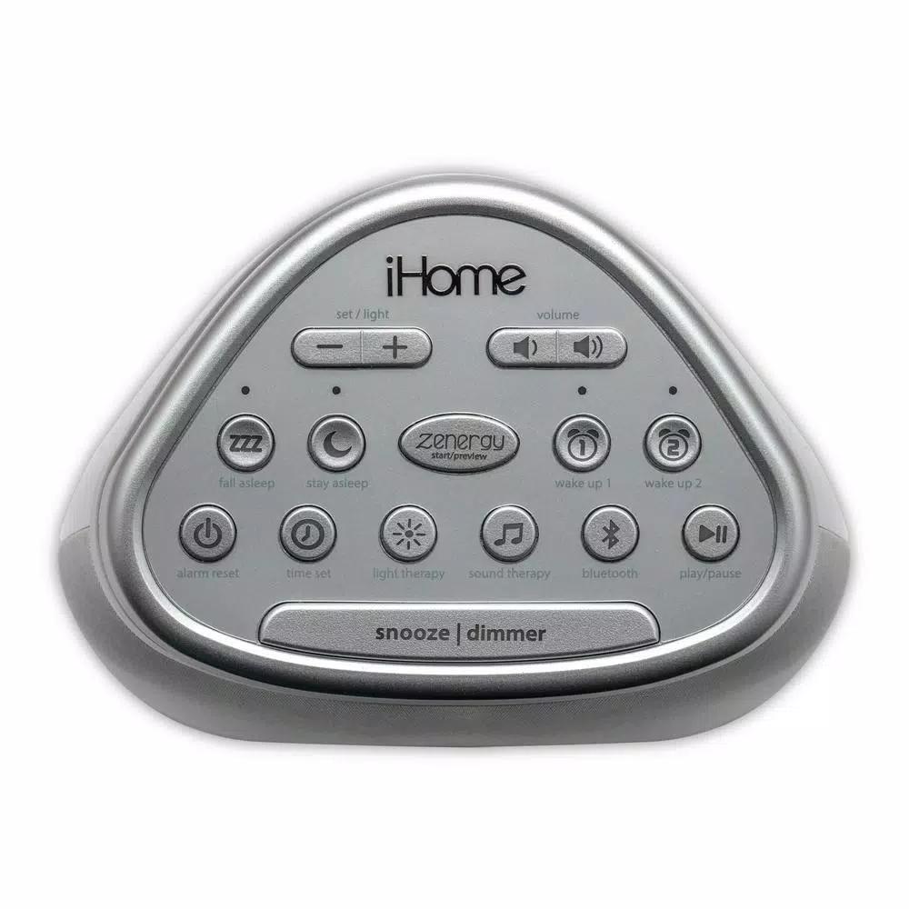 iHome Zenergy Dream Mini iZBT7W Bluetooth Sleep Therapy Machine with Sound and Light Therapy, White