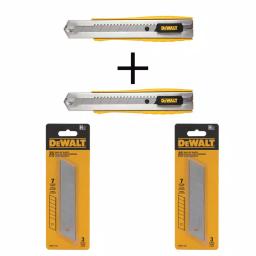 DEWALT 25 mm Metal Body Snap-Off Utility Knife Set (2-Pack) with 6 Replacement Blades thumbnail 1