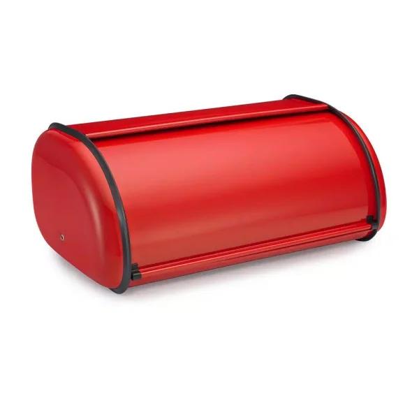 Polder Deluxe Bread Bin in Red - Modern Painted Steel Bread Box