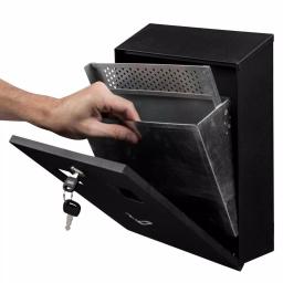 Alpine Industries Wall-Mounted Cigarette Disposal Station, Black Steel Outdoor Ashtray thumbnail 4