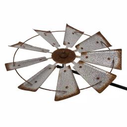 Glitzhome 69.4 in. Farmhouse Metal Galvanized Wind Spinner Yard Stake and Wall Decor thumbnail 4