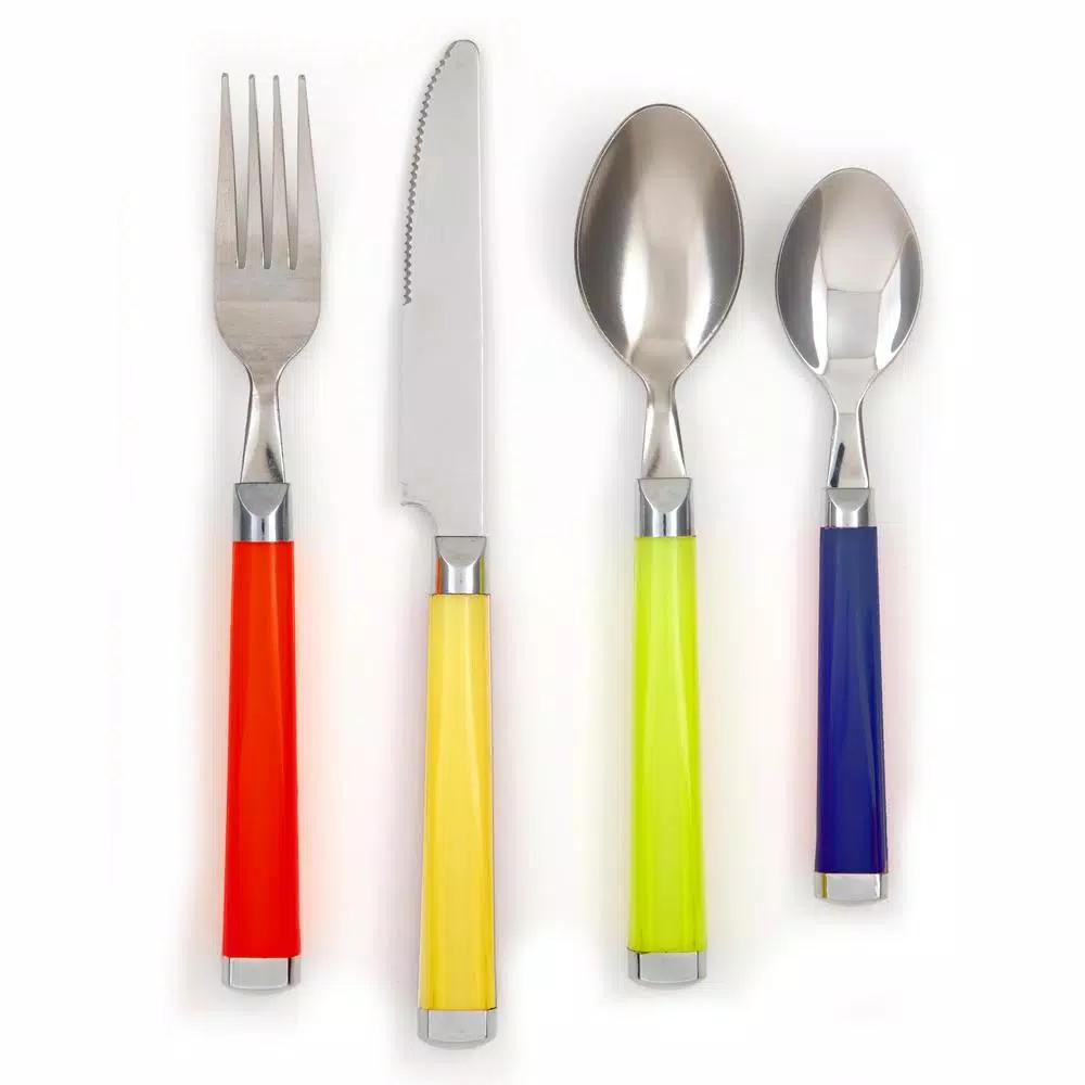 Cambridge Silversmiths Temptation Partytime 16-Piece Flatware Set with Rack, Service for 4