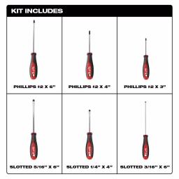 Milwaukee 6-Piece Screwdriver Set with 25 ft. Compact Auto-Lock Tape Measure thumbnail 2