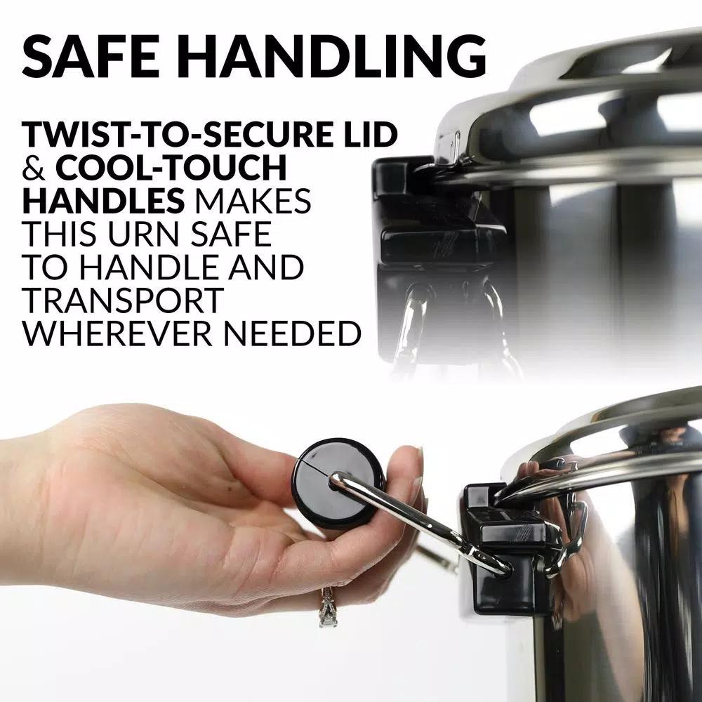 Nostalgia 45-Cup Stainless Steel Quick Brewing Coffee Urn with Double Spigot