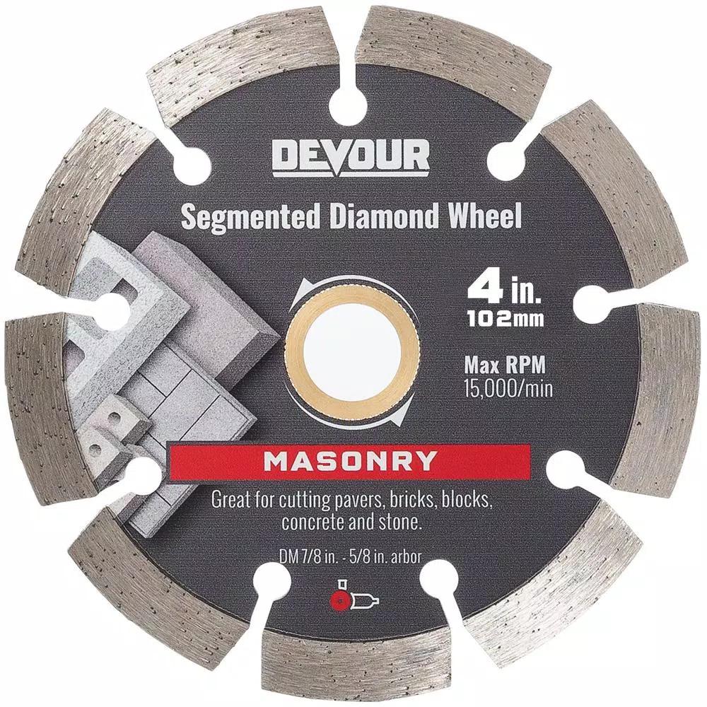 DEVOUR 4 in. Segmented Rim Diamond Blade for Masonry and Metal