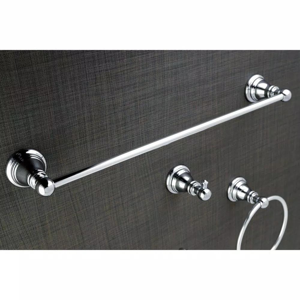 Kingston Brass Classic 4-Piece Polished Chrome Bath Hardware Set - Transitional Style