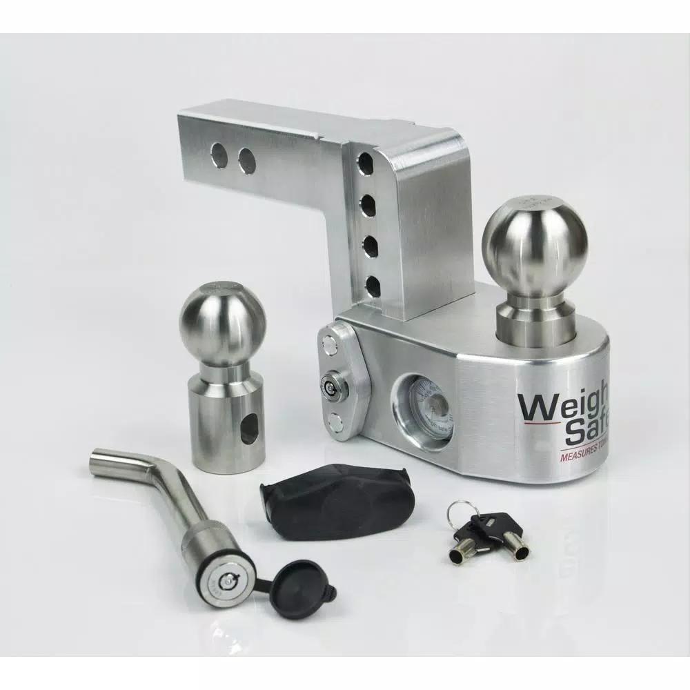 Weigh Safe Weigh-Safe 4 in. Drop Adjustable Class V Ball Mount with Built-in Hydraulic Scale