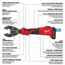 Milwaukee M18 FORCE LOGIC 6-Ton Cordless Utility Crimping Kit with O-D3 Jaw thumbnail 6