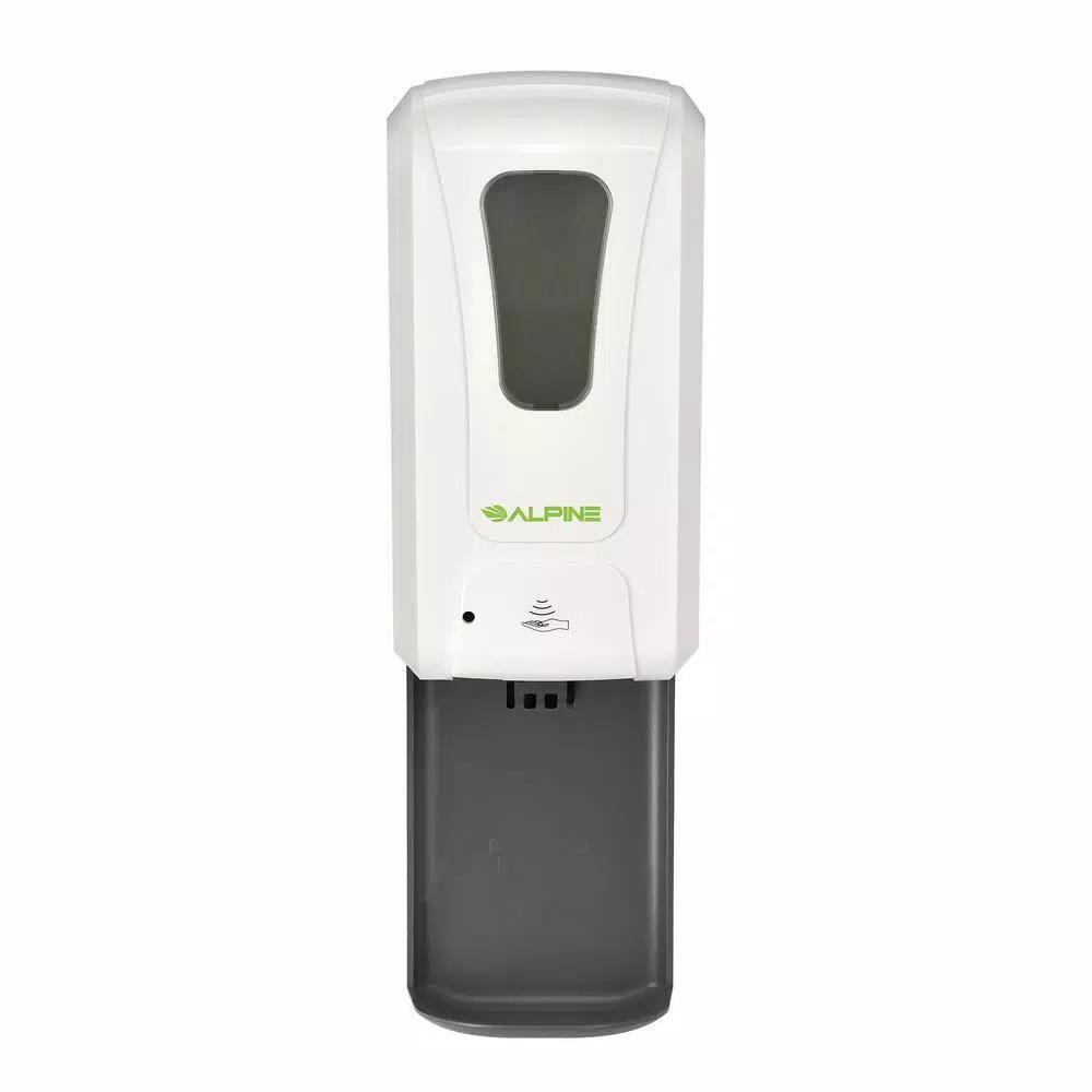 Alpine Industries 1200ml Automatic Foam Hand Sanitizer Soap Dispenser with Drip Tray, White