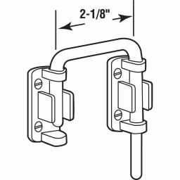 Prime-Line Sliding Door Loop Lock, 2-1/8 in. Reach, Hardened Steel Bar with Diecast Base, Chrome Finish thumbnail 2