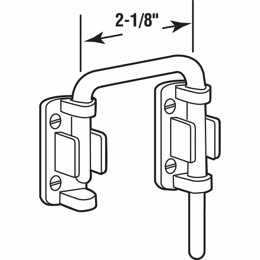 Prime-Line Sliding Door Loop Lock, 2-1/8 in. Reach, Hardened Steel Bar with Diecast Base, Chrome Finish