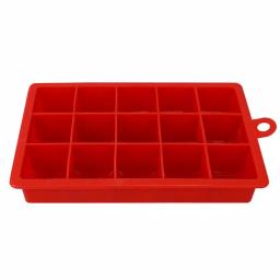 Unbranded Red Rectangular Silicone Ice Cube Tray - 15 Large 1.25 inch Cubes thumbnail 3