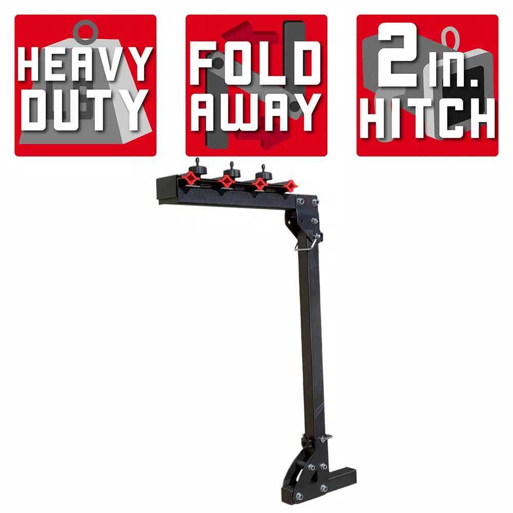 Detail K2 4-Bike Hitch Mounted Bike Rack, 300 lbs Capacity, 2 in. Receiver, Black
