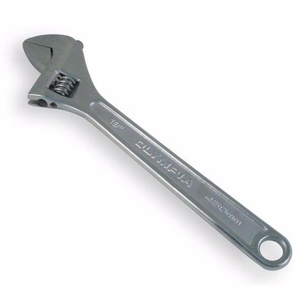 Olympia Tools 18 in. Adjustable Wrench, Hardened Drop Forged Alloy Steel
